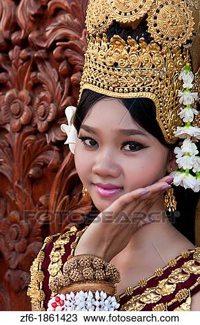 Dancer in native traditional gold ancient dance costume in Siem Reap Cambodia Asia View Large Photo Image Stock Image - Dancer in native traditional gold ancient dance costume in Siem Reap Cambodia Asia. Fotosearch