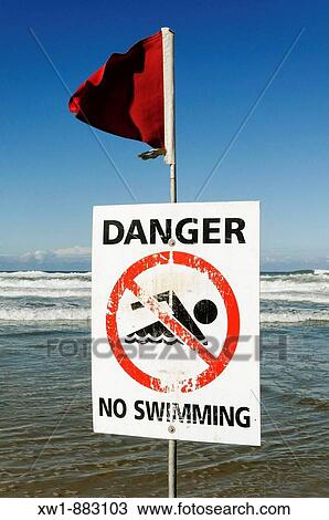 danger, no swimming sign, Beach at Surfers Paradise, Gold Coast, Queensland, Australia View Large Photo Image Stock Image - danger, no swimming sign, Beach at Surfers Paradise, Gold Coast, Queensland, Australia. Fotosearch