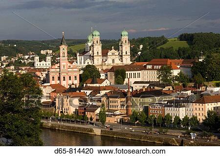 Danube River view at sunset, Passau, Bavaria, Germany View Large Photo Image Stock Image - Danube River view at sunset, Passau, Bavaria, Germany. Fotosearch