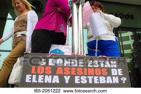 Date: 20-06-2011 In Lugo. Isabel, sister Elena, manifests before the courts of the city, calling for better research and more transparency in the case of the two boys killed in the industrial area of WAEC in 1994. While working on Cash Record. View Large Photo Image Stock Image - Date: 20-06-2011 In Lugo. Isabel, sister Elena, manifests before the courts of the city, calling for better research and more transparency in the case of the two boys killed in the industrial area of WAEC in 1994. While working on Cash Record.. Fotosearch