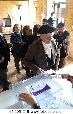 Date: 22-05-2011 Municipal elections. In Palas de Rei, Lugo, polls. In the picture the people exercise their right to vote, in A Lucencia, in the city of Monterroso. View Large Photo Image Stock Photograph - Date: 22-05-2011 Municipal elections. In Palas de Rei, Lugo, polls. In the picture the people exercise their right to vote, in A Lucencia, in the city of Monterroso.. Fotosearch