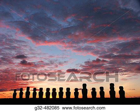 dawn at Ahu Tongariki, Rapa Nui (Easter Island, Isla de Pascua) View Large Photo Image Stock Photography - dawn at Ahu Tongariki, Rapa Nui (Easter Island, Isla de Pascua). Fotosearch