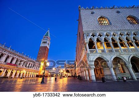 Dawn at San Mark's Square, Venice, Veneto, Italy View Large Photo Image Stock Image - Dawn at San Mark's Square, Venice, Veneto, Italy. Fotosearch