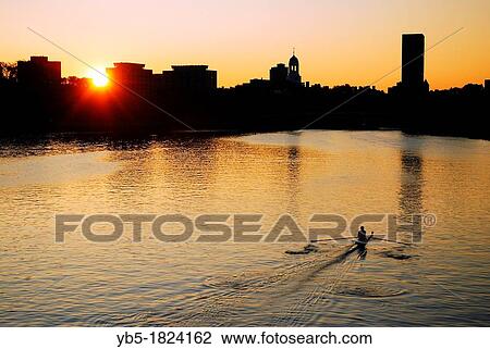 Dawn Rowing on the Charles View Large Photo Image Stock Image - Dawn Rowing on the Charles. Fotosearch