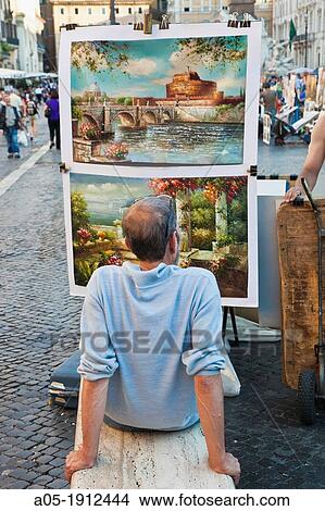 Day life in Navona Square, Rome, Lazio, Italy. View Large Photo Image Picture - Day life in Navona Square, Rome, Lazio, Italy.. Fotosearch