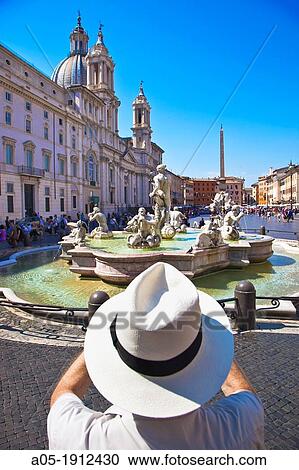 Day life in Navona Square, Rome, Lazio, Italy. View Large Photo Image Stock Image - Day life in Navona Square, Rome, Lazio, Italy.. Fotosearch