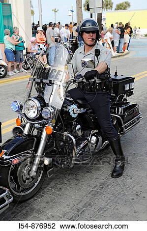 Daytona Beach Florida Biker Week motorcycle police patrol streets View Large Photo Image Stock Image - Daytona Beach Florida Biker Week motorcycle police patrol streets. Fotosearch