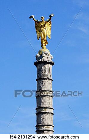 De la Bastille Gold Sculpture Paris France Europe FR City of Lights. View Large Photo Image Picture - De la Bastille Gold Sculpture Paris France Europe FR City of Lights.. Fotosearch
