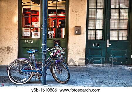 Decorated bicycle on Royal Street in the French Quarter of New Orleans View Large Photo Image Stock Photography - Decorated bicycle on Royal Street in the French Quarter of New Orleans. Fotosearch