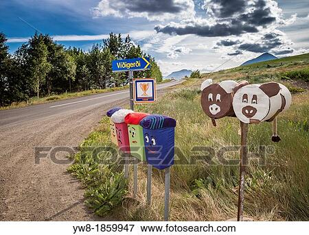 Decorated mailboxes, Northern Iceland View Large Photo Image Stock Photo - Decorated mailboxes, Northern Iceland. Fotosearch