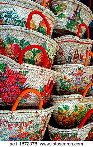 decorated wicker baskets, View Large Photo Image Stock Photo - decorated wicker baskets,. Fotosearch