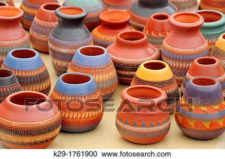 Decorative pots for sale at a souvenir tourist shop, Santa Fe, New Mexico, USA View Large Photo Image Stock Image - Decorative pots for sale at a souvenir tourist shop, Santa Fe, New Mexico, USA. Fotosearch