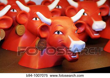 Decorative red cow heads. Vin? on, Barcelona, Catalonia, Spain View Large Photo Image Stock Photography - Decorative red cow heads. Vin? on, Barcelona, Catalonia, Spain. Fotosearch