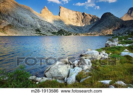 Deep Lake and East Temple Peak, Bridger Wilderness in the Wind River Range of the Wyoming Rocky Mountains View Large Photo Image Stock Photograph - Deep Lake and East Temple Peak, Bridger Wilderness in the Wind River Range of the Wyoming Rocky Mountains. Fotosearch