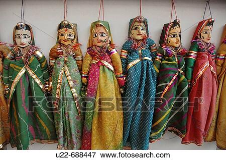 Stock Photo - Delhi, India: marionettes sold as souvenirs to tourists. Fotosearch