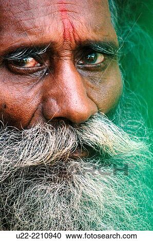 Stock Image - Delhi, India: portrait of an aged man. Fotosearch