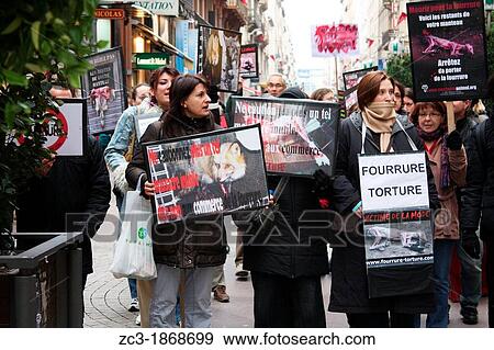 Demonstration against animal torture, animal experimentation and fur, Lyon, Rh? ne, Rh? ne-Alpes, France. View Large Photo Image Stock Photo - Demonstration against animal torture, animal experimentation and fur, Lyon, Rh? ne, Rh? ne-Alpes, France.. Fotosearch