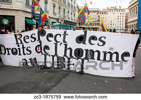 Demonstration for free tibet, Lyon, Rh? ne, Rh? ne-Alpes, France. View Large Photo Image Stock Photo - Demonstration for free tibet, Lyon, Rh? ne, Rh? ne-Alpes, France.. Fotosearch
