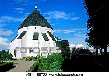 Denmark, Bornholm Island, Osterlars round church View Large Photo Image Stock Image - Denmark, Bornholm Island, Osterlars round church. Fotosearch
