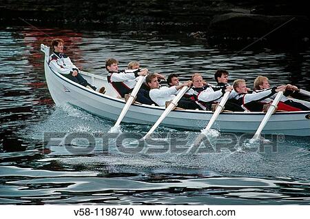 Denmark, Faroe Islands, Sorvagur village, Boat race View Large Photo Image Stock Image - Denmark, Faroe Islands, Sorvagur village, Boat race. Fotosearch