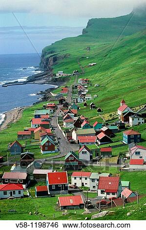 Denmark, Faroes archipelago, Suduroy island, Sumba village View Large Photo Image Stock Photograph - Denmark, Faroes archipelago, Suduroy island, Sumba village. Fotosearch