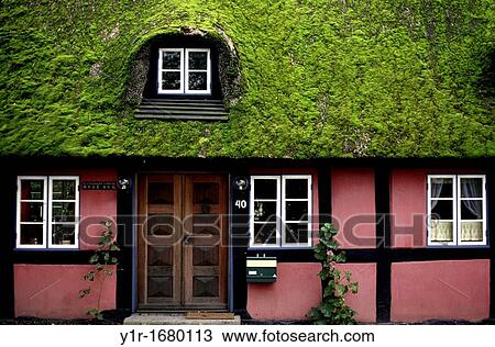 Stock Image - Denmark, Near Lejre, Half-timbered house. Fotosearch