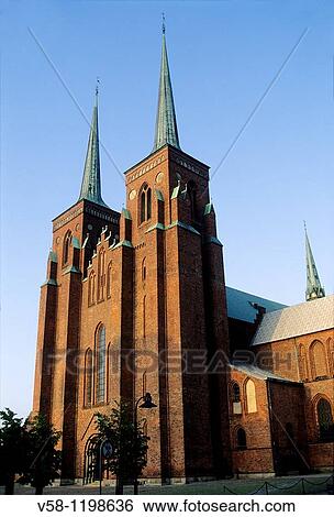 Denmark, Zealand Sjaelland, Roskilde, The cathedral View Large Photo Image Stock Photograph - Denmark, Zealand Sjaelland, Roskilde, The cathedral. Fotosearch