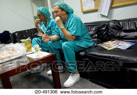 Stock Photograph - Department of surgery resting room. Hospital Universitario Gran Canaria Doctor Negrin, Las Palmas de Gran Canaria. Canary Islands, Spain. Fotosearch