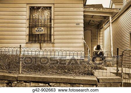 Depressed man trying to sell his home View Large Photo Image Stock Image - Depressed man trying to sell his home. Fotosearch