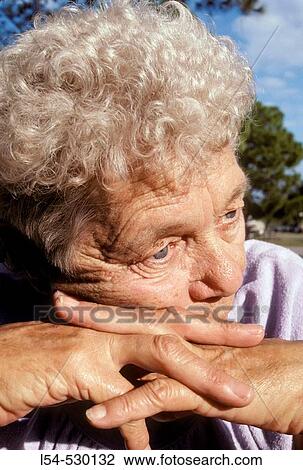 Depressed senior female View Large Photo Image Stock Image - Depressed senior female. Fotosearch