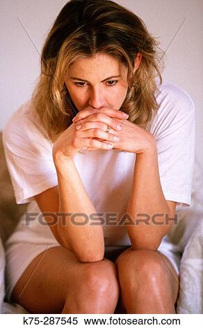 Stock Photography - Depressed woman. Fotosearch
