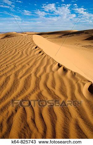 Stock Image - Desert dunes in Morocco, Africa.. Fotosearch