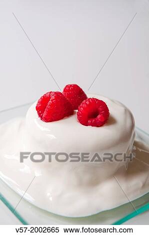 Dessert: cream cake with raspberries. Close view. View Large Photo Image Stock Photography - Dessert: cream cake with raspberries. Close view.. Fotosearch