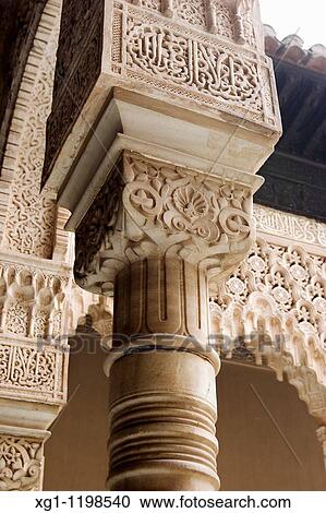 DETAIL CAPITALS, PATIO DE LOS LEONES, Nasrid palaces of the Alhambra, GRANADA, ANDALUCIA, SPAIN View Large Photo Image Stock Image - DETAIL CAPITALS, PATIO DE LOS LEONES, Nasrid palaces of the Alhambra, GRANADA, ANDALUCIA, SPAIN. Fotosearch