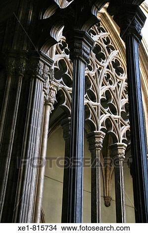 Picture - Detail, cloister of St Peter's cathedral, Vic. Barcelona province, Catalonia, Spain. Fotosearch
