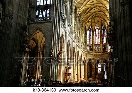 Detail inside the St Vitus Cathedral at the Castle, Hradcany the castle district, Prague, Czech Republic View Large Photo Image Stock Image - Detail inside the St Vitus Cathedral at the Castle, Hradcany the castle district, Prague, Czech Republic. Fotosearch
