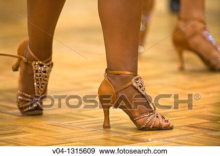 Detail of a female dancer's dancing shoes at a dancing competition, Germany, Europe View Large Photo Image Stock Photo - Detail of a female dancer's dancing shoes at a dancing competition, Germany, Europe. Fotosearch
