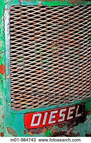 Detail of an old diesel tractor View Large Photo Image Stock Image - Detail of an old diesel tractor. Fotosearch
