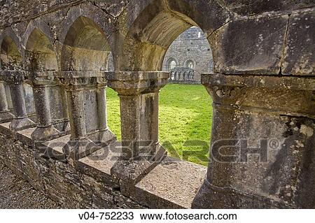 Detail of cloistered courtyard in Cong Abbey, Ireland, Europe View Large Photo Image Stock Image - Detail of cloistered courtyard in Cong Abbey, Ireland, Europe. Fotosearch