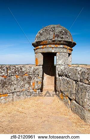 Stock Image - Detail of fortress wall at the historic village of Almeida, Portugal.. Fotosearch