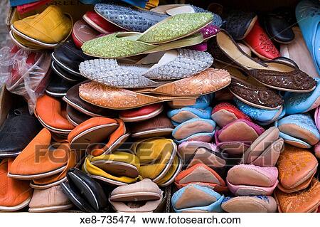 Picture - Detail of handicrafts shop in the Alcaiceria commercial area, Granada. Andalucia, Spain. Fotosearch