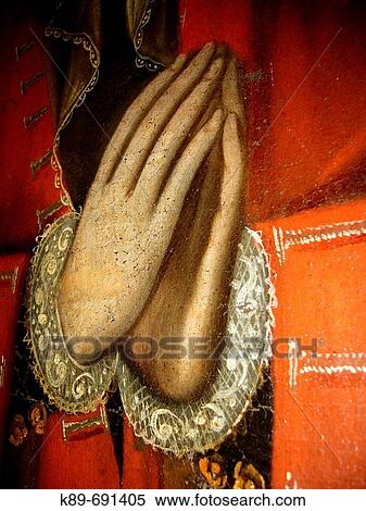 Stock Photography - Detail of hands (oil painting), Pedro de Osma Museum, Lima, Peru. Fotosearch