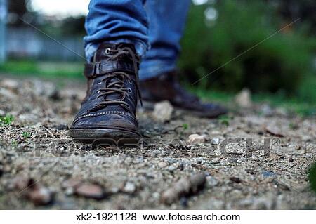 Detail of leather brown boots View Large Photo Image Stock Photo - Detail of leather brown boots. Fotosearch