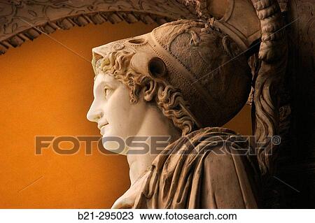 Stock Image - Detail of statue in main courtyard of Casa Pilatos. Sevilla. Spain. Fotosearch