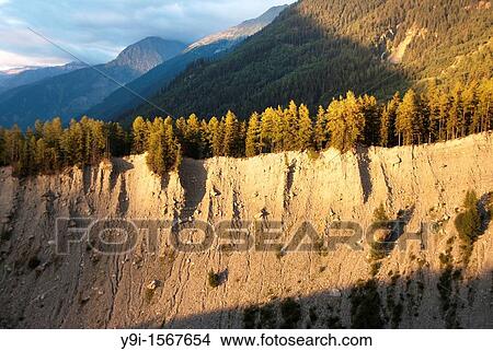 Picture - Detail of the glacier erosion in the lower part of the Bossons glacier, Mont Blanc massif, Alps, Haute-Savoie, France. Fotosearch