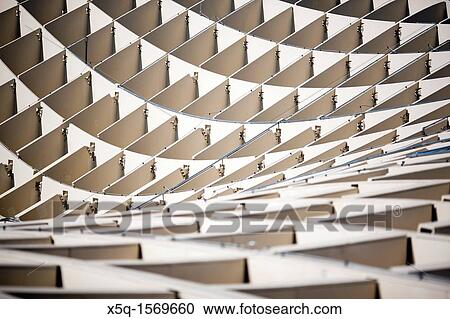 Stock Image - Detail of the grid of Metropol Parasol structure, Seville, Spain. Fotosearch