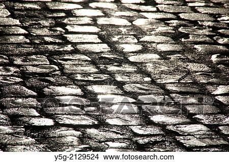 detail of wet street road in rome, italy View Large Photo Image Picture - detail of wet street road in rome, italy. Fotosearch