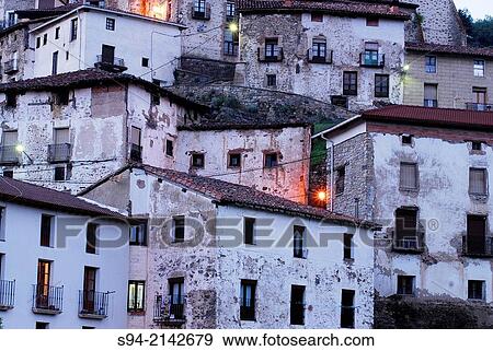 Stock Photo - Details of the town, Villoslada de Cameros, La Rioja, Spain.. Fotosearch