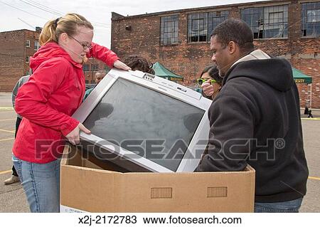Detroit, Michigan - Old and unwanted electronic items are collected for recycling at Wayne State University. View Large Photo Image Stock Image - Detroit, Michigan - Old and unwanted electronic items are collected for recycling at Wayne State University.. Fotosearch