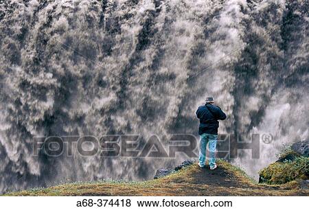 Dettifoss waterfall. Iceland View Large Photo Image Stock Photo - Dettifoss waterfall. Iceland. Fotosearch